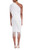 Light Ivory One-Shoulder Sequin Fringed Dress Back