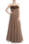 Caramel Poetic Velvet Flower and Tulle Gown  Front