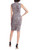 Grey Multi Sleeveless Velvet and Sequin Cocktail Dress Back