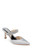 Silver Sadiya Jeweled Kitten Heel Front Side