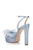 Azure Blue Sophie Platform Sandal with Tulle Flower Back Side