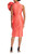 Coral Red Dramatic Bow Ruffle Cocktail Dress Back
