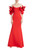 Red Scarlet Red Gown with Bow Sleeves Front
