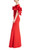 Red Scarlet Red Gown with Bow Sleeves Side
