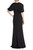 Black Gathered Sleeve Gown Back