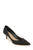 Black Frenchie Wide Width Pointed Toe Kitten Heel Front Side