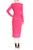 Fuchsia Long-Sleeved Portrait Collar Dress  Back