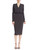 Charcoal Black Blouson Dress with Pencil Skirt Front