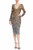 Gold Multi Ombre Sequined Sheath Dress with Paillettes Front