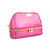 Pink Crinkle Patent Dome Cosmetic Bag Front