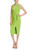 Lime Lime Green Crossover Midi Blazer Gown Front