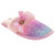 Pink Multi Girls’ Glitter Scuff Slippers with Faux-Fur Lining Front Side