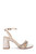 Champagne Rosa Block Heel  Sandal with Gemstone Straps Side