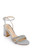 Silver Rosa Block Heel  Sandal with Gemstone Straps Front Side