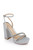 Silver Rochel Platform Block Heel with Gemstone Embellished Straps Front Side