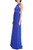 Violet Sleeveless Hip Drape Gown with Full Pleated Skirt Side