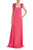 Fuchsia Beaded Flower Strap Maxi Gown Front