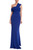 BlueBerry Pleated One-Shoulder Gown Front