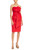 Red Strapless Front Bow Sheath Cocktail Dress Front