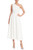 Light Ivory One Shoulder Pleated Bodice Midi Dress Front