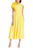 Yellow Ruffle Shoulder Sleeveless Cocktail Dress Front