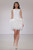 White Dress with Tulle Feather Skirt Front
