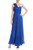 Bright Blue One-Shoulder Pleated Chiffon Evening Gown Front