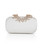 Ivory Lyra Starburst Clasp Satin Minaudiere Front