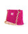 Hot Pink Amara Pleated Satin Zip Top Short Shoulder BagSide