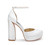 White Felixa Platform with Gemstone Ankle Strap Side