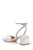 Soft White Infinity Satin Block Heels with Ankle Strap Back Side