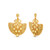 Golden Stone and Raffia Fan Earrings