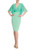 Mint Wrap Sheath with Draped Sleeves Front