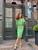 Spearmint Blouson Sheath Dress with Drapey Sleeves Asset 2