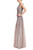 Pewter Stunning Sequined Godet Evening Gown  Side