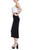 Black White Two-Tone Rosette Bodice Cocktail Dress Side