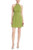 Olive Pleated Halter-Style Mini Dress Front