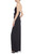 Black Strapless Column Gown with Knotted Belt Side