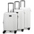 White Evalyn 3 Piece Expandable Luggage Set Front