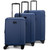 Navy Evalyn 3 Piece Expandable Luggage Set Front
