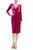 Fuchsia Velvet Origami Sheath Dress Front