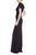 Black Embellished Funnel Neck Column Gown Side