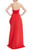 Red Strapless Elongated Peplum Column Gown  Back