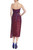 Wine Combo Strapless Ombre Sequined Rosette Gown with Leg Slit Back