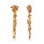 Gold Stone Beaded Fringe Earrings Front