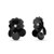 Black Sequin Flower Earrings Front