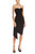 Black Strapless Cocktail Dress with Side Drape Front