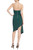 Dark Green Strapless Cocktail Dress with Side Drape