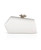 White Clementine Asymmetrical Minaudiere With Floral Pearl Clasp Front