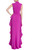 Orchid Ruffled Half-Peplum Gown with Slit Back